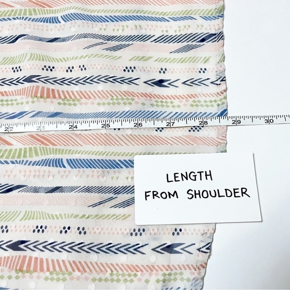 Skies Are Blue ruffle boho top 2X stripe blouse shirt sleeveless white spring - Picture 8 of 11